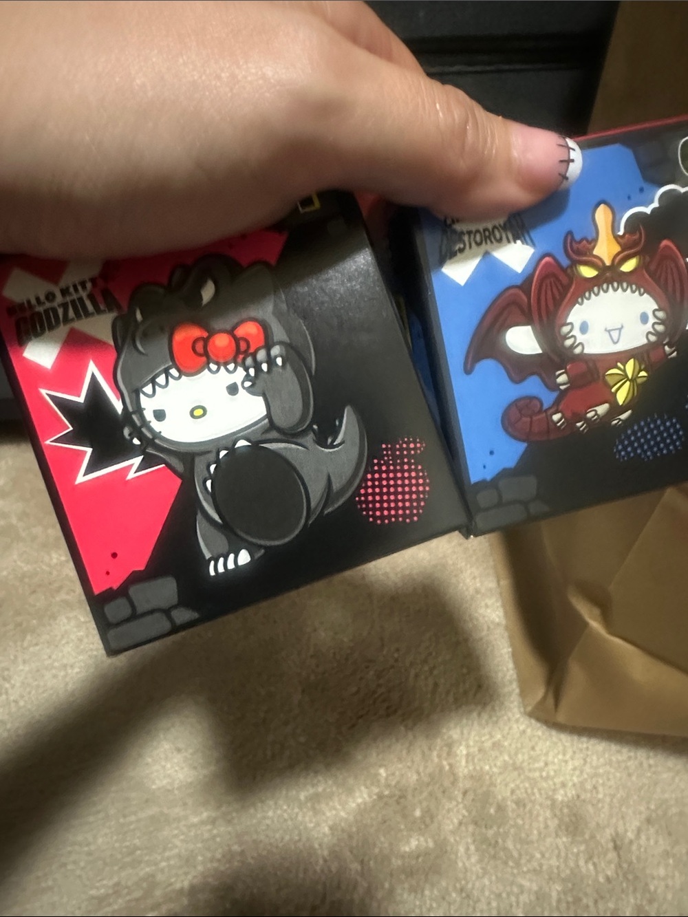 McDonald’s Hello Kitty Godzilla and Destoroyah toy figures set of 2 new